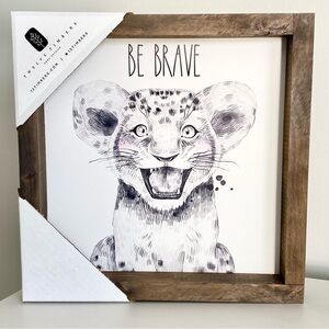 Be Brave Baby Animal Nursery Art Wood Frame